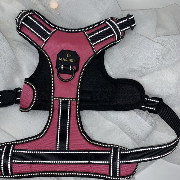 MASBRILL Pink Reflective Dog Harness No Pull With Handle, Breathable Padded XL - Picture 6 of 11